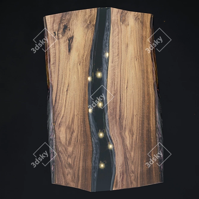 Walnut River Slab | Realistic Scene Element 3D model image 3