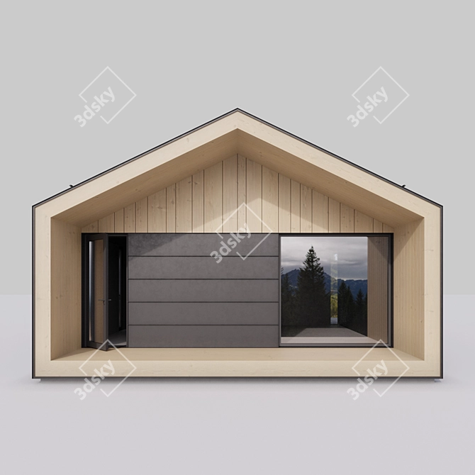 Rustic Barn House - Modern Design 3D model image 1