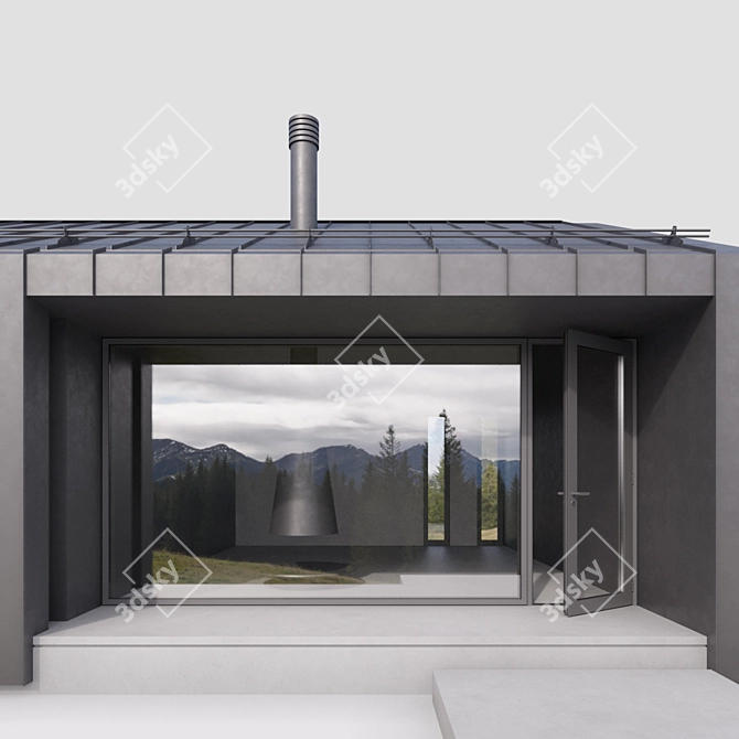 Rustic Barn House - Modern Design 3D model image 3