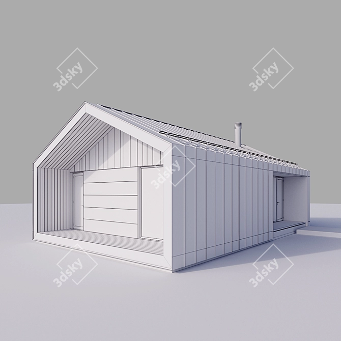 Rustic Barn House - Modern Design 3D model image 4