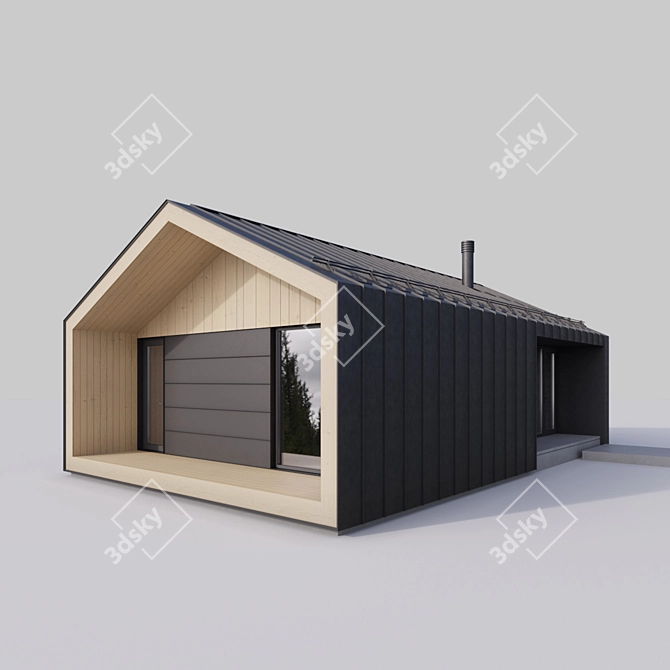 Rustic Barn House - Modern Design 3D model image 6