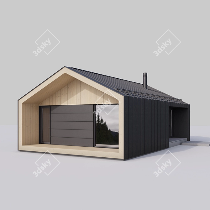 Rustic Barn House - Modern Design 3D model image 8