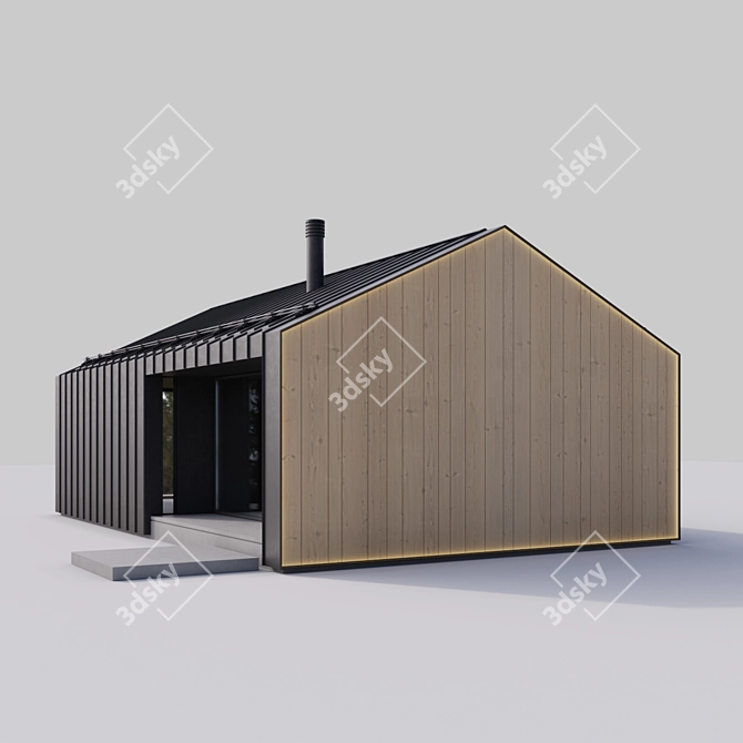 Rustic Barn House - Modern Design 3D model image 9