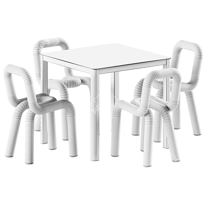 Elegant Dining Set: La Table & Bold Chair 3D model image 2