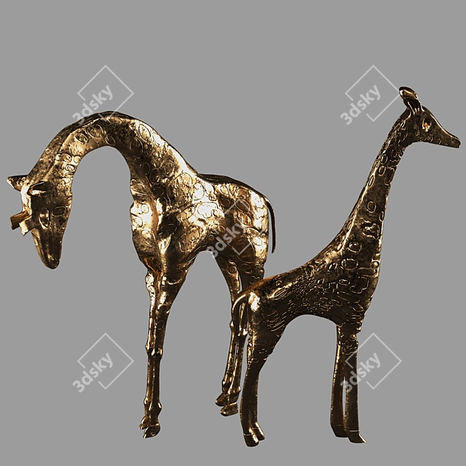 Cute Gold Crafts Decor Set 3D model image 4