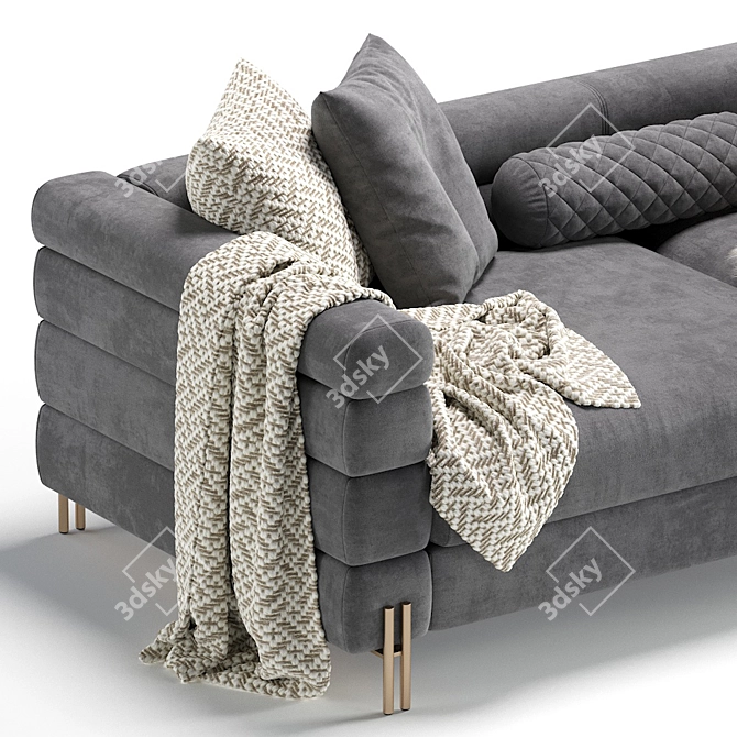 Elegant York Sofa Set: Luxurious Simplicity 3D model image 3