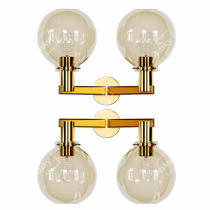 Vintage Scandinavian Wall Lamps 3D model image 1