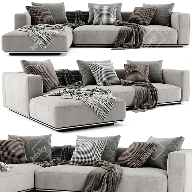 Flexform Grandemare Chaise: Modern Luxury Sofa 3D model image 1