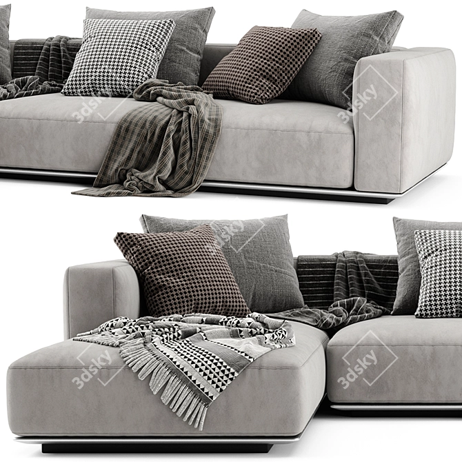 Flexform Grandemare Chaise: Modern Luxury Sofa 3D model image 4