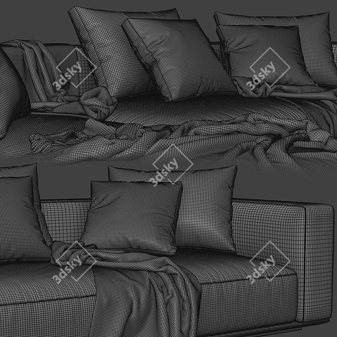 Flexform Grandemare Chaise: Modern Luxury Sofa 3D model image 5