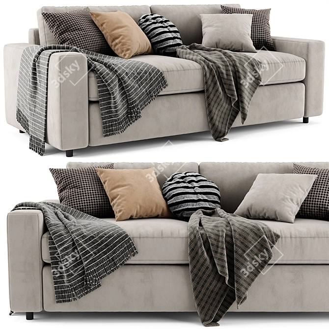 West Elm Urban 2 Seats - Modern Stylish Sofa 3D model image 1