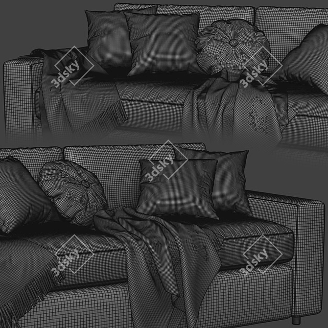 West Elm Urban 2 Seats - Modern Stylish Sofa 3D model image 5