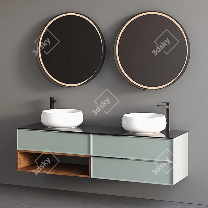 Sleek and Stylish Bathroom Cabinet 3D model image 2