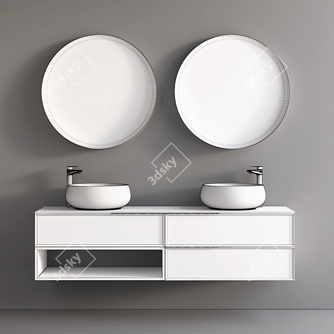 Sleek and Stylish Bathroom Cabinet 3D model image 3