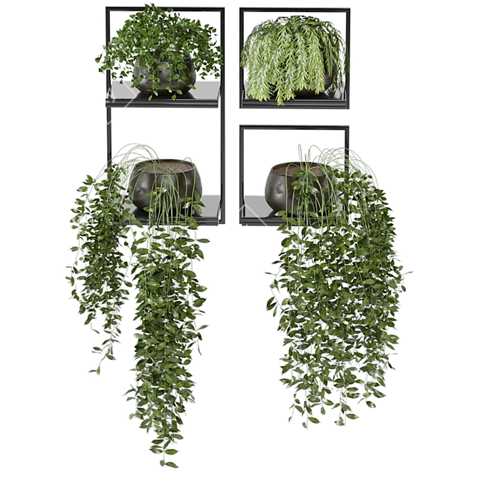 Rustic Concrete Pot Indoor Plants - Set 138 3D model image 4