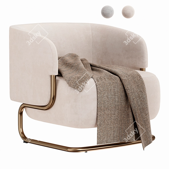 Elegant Marabu Armchair: A Timeless Italian Design 3D model image 1