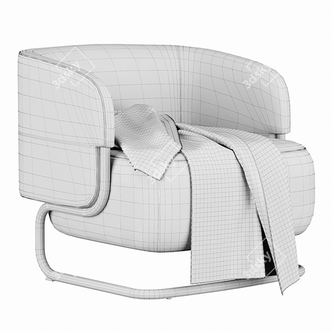 Elegant Marabu Armchair: A Timeless Italian Design 3D model image 5