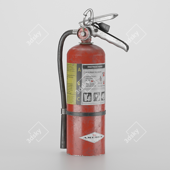 Rescue Ready Used Fire Extinguisher 3D model image 3