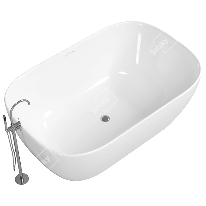 Elegant Verona Acrylic Bathtub 3D model image 2