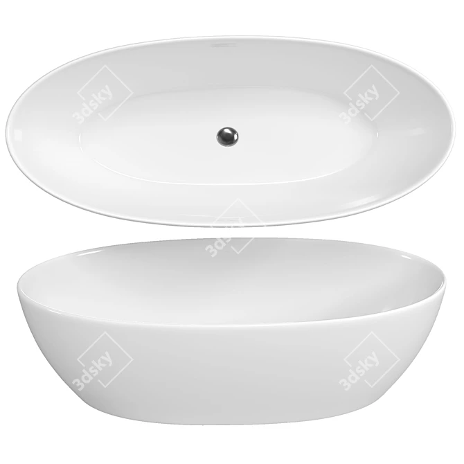 Modern Oval Acrylic Bathtub | Art&Max Bologna 3D model image 1