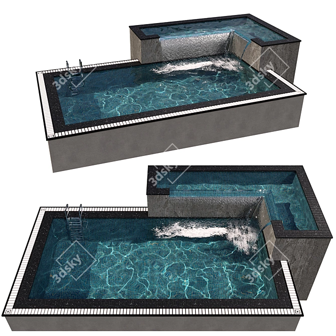  Crystal Clear Pool: Perfect for Stunning Caustic Effects 3D model image 2