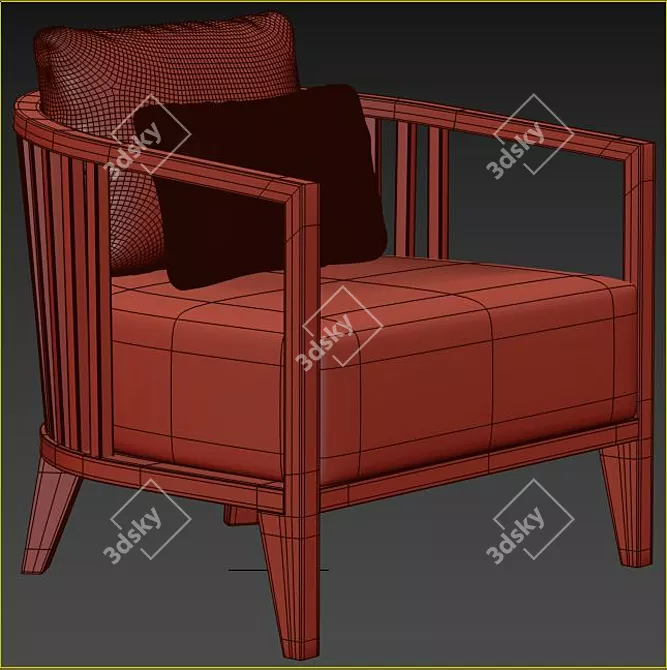 Contemporary GOBA Armchair 3D model image 4