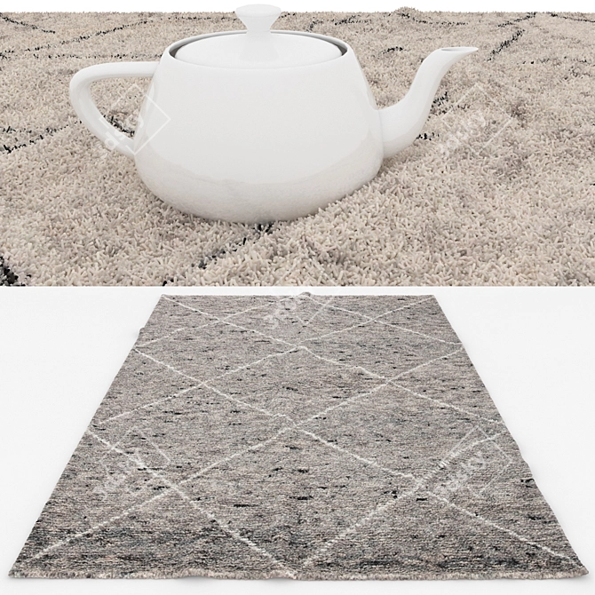 Versatile Set of 6 Contemporary Rugs 3D model image 3