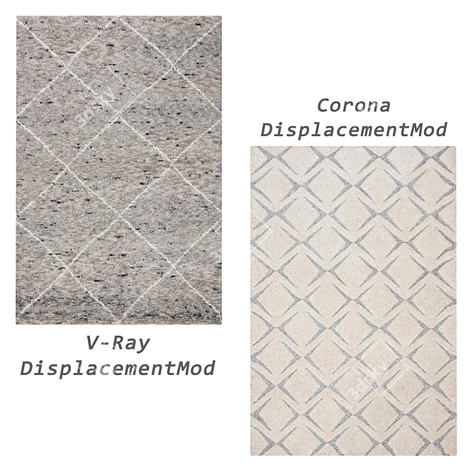 Versatile Set of 6 Contemporary Rugs 3D model image 4