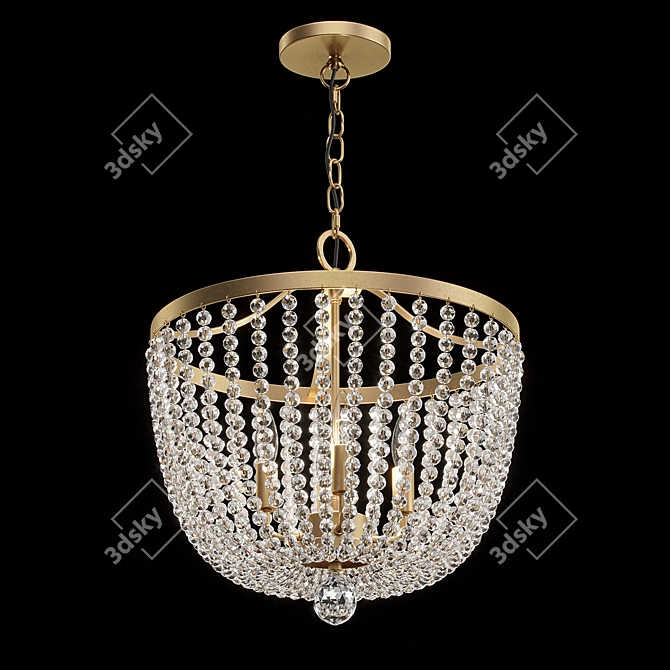 Crystal Brilliance 4-Light Chandelier 3D model image 1