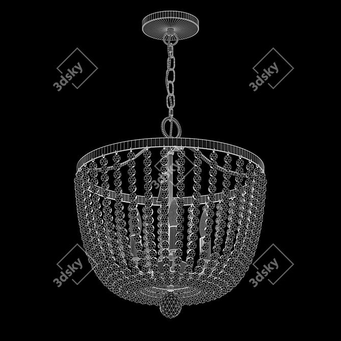 Crystal Brilliance 4-Light Chandelier 3D model image 2