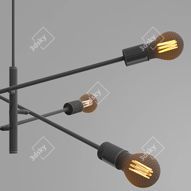 Elegant Matte Black Duke Chandelier 3D model image 3