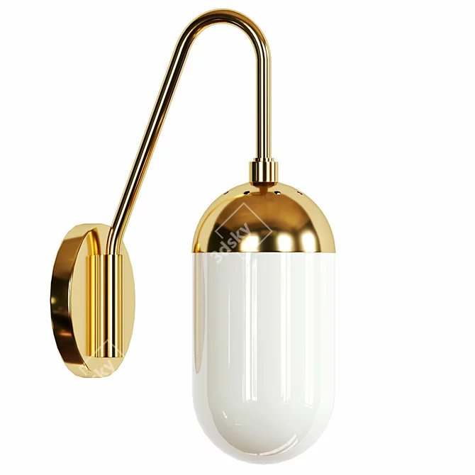 Vintage Brass Pelle Sconce 3D model image 1