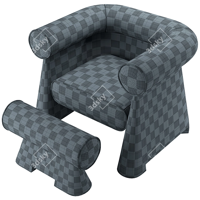 Contemporary X-Form Armchair by Maxime Boutillier 3D model image 7