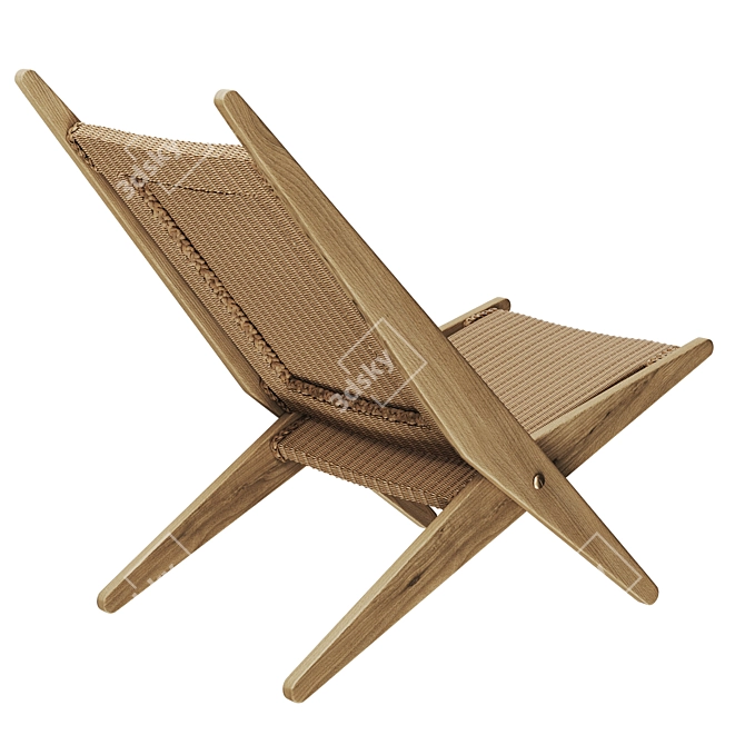 Foldable Rattan Armchair: Ancelie 3D model image 2