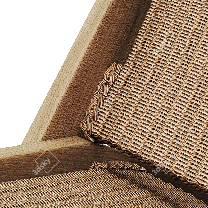 Foldable Rattan Armchair: Ancelie 3D model image 3