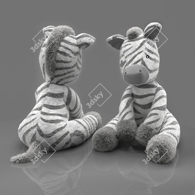 Zebra Plush Toy 3D model image 2