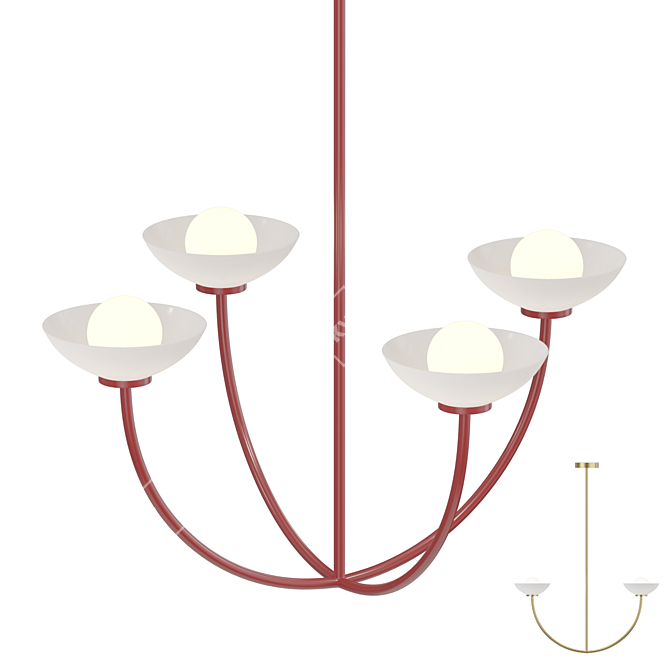 Title: Matte Dome Chandelier INELDA 3D model image 1