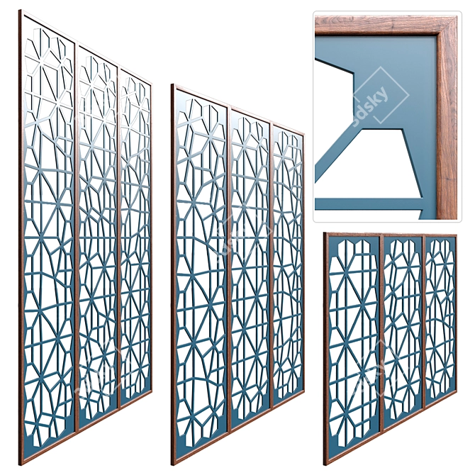 Modular Partition Wall System 3D model image 1