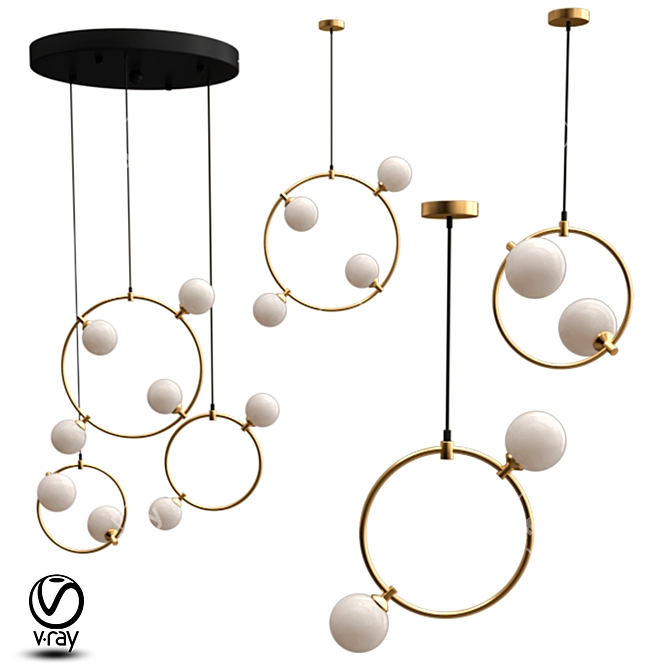 Contemporary Design EXIST Pendant Lamps 3D model image 1