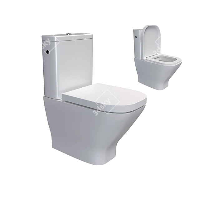 Roca The Gap Rimless Compact Toilet 3D model image 1