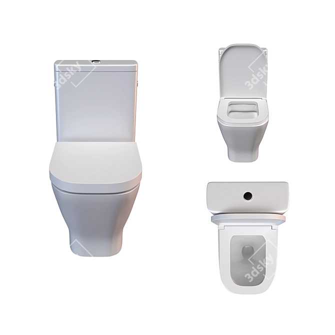 Roca The Gap Rimless Compact Toilet 3D model image 2