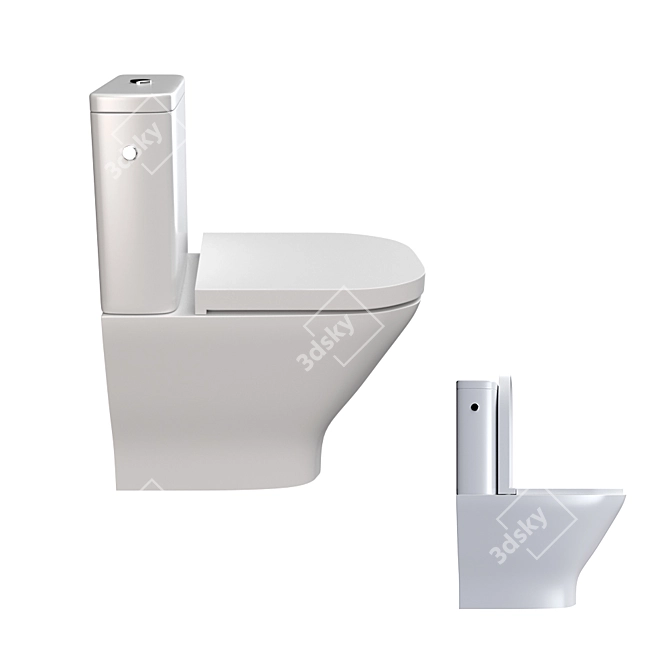 Roca The Gap Rimless Compact Toilet 3D model image 3