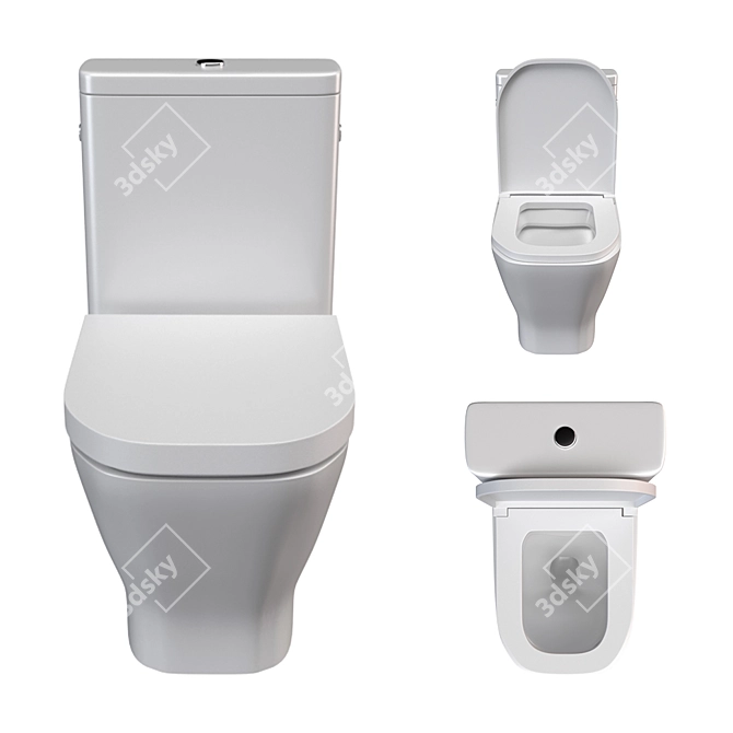 Roca The Gap Rimless Compact Toilet 3D model image 6