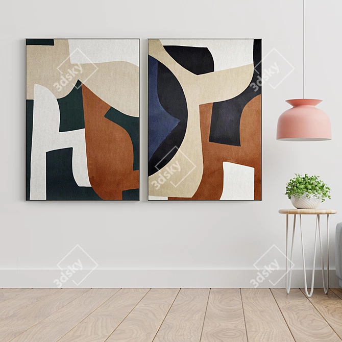 Modern Art Frames Set 3D model image 3