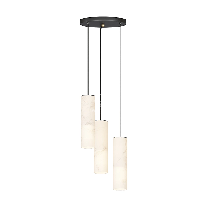 Sleek Marble Pendant Lights 3D model image 1