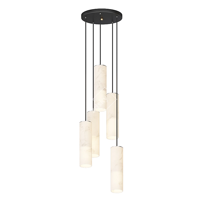 Sleek Marble Pendant Lights 3D model image 2