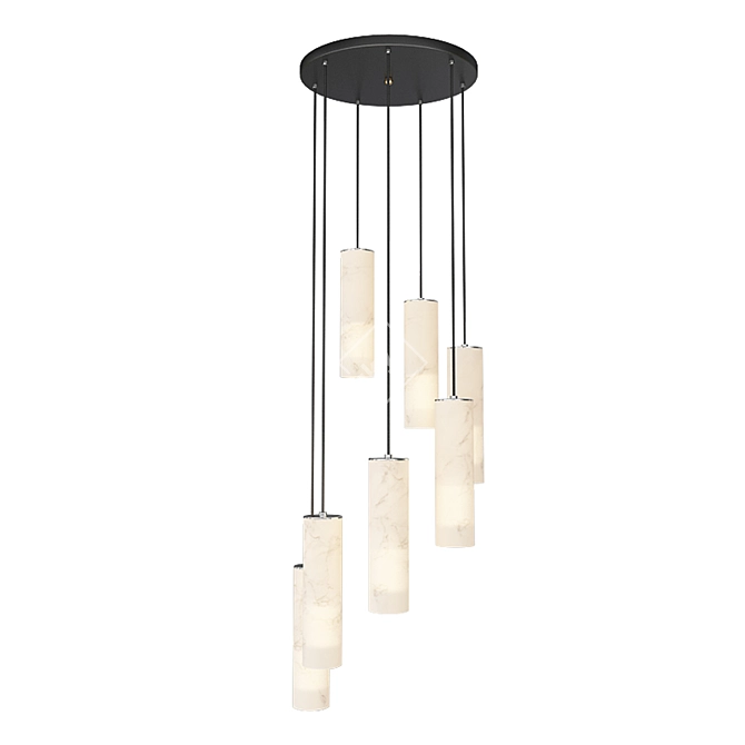 Sleek Marble Pendant Lights 3D model image 3