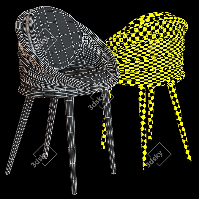 Sleek Ndebele Chair: Modern Design 3D model image 3