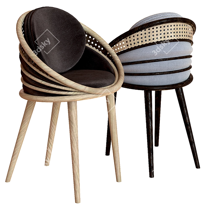 Sleek Ndebele Chair: Modern Design 3D model image 4