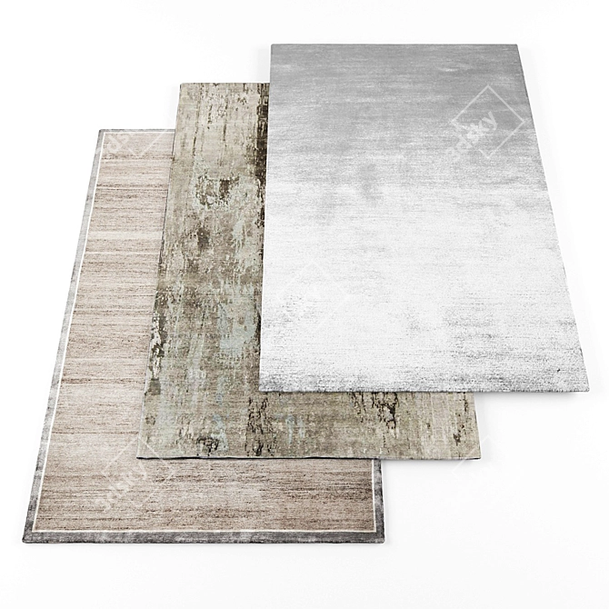 Bundle of 5 Stunning Rugs 3D model image 1